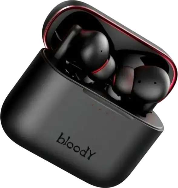 Casca Gaming Bloody M90 TWS, Bluetooth 5.1, Anulare Zgomot Activ ANC, Microfoane Dual ENC, Drivere din Fibra de Carbon M.O.C.I., IPX4, Incarcare Wireless
