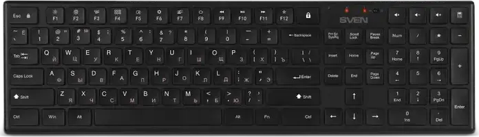 SVEN KB-C2550W Wireless Keyboard and Mouse Set, 2.4 GHz USB Nano Receiver, Scissor Switches, 109 Keys, 5 Quick Access & 12 Multimedia Keys, 1000 dpi Optical Mouse, Black