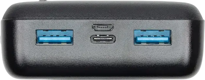 Rivacase VA2572 Power Bank 20000mAh 20W, PD 3.0, QC 3.0, USB-C Input/Output, Pass-Through Charging, 74Wh, Black