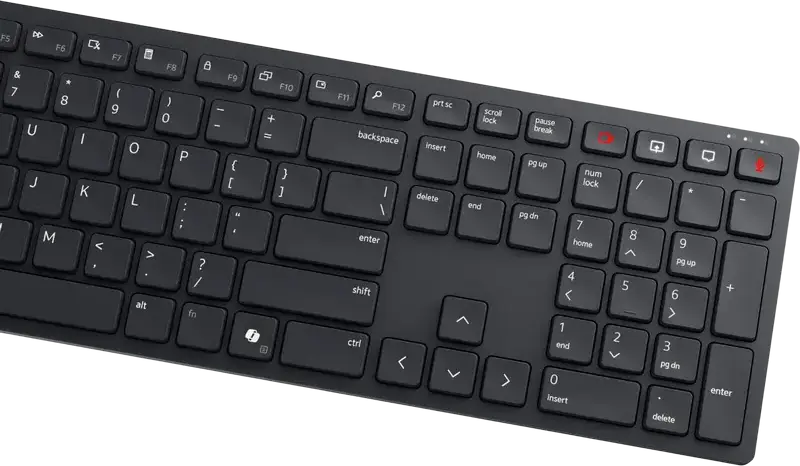 Dell KB525C Pro Silent Wired Collaboration Keyboard, USB Type-C, Full-size QWERTY, Copilot Key, 15 Programmable Keys, Spill-resistant, Black
