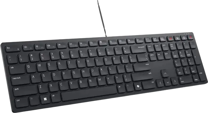 Dell KB525C Pro Silent Wired Collaboration Keyboard, USB Type-C, Full-size QWERTY, Copilot Key, 15 Programmable Keys, Spill-resistant, Black