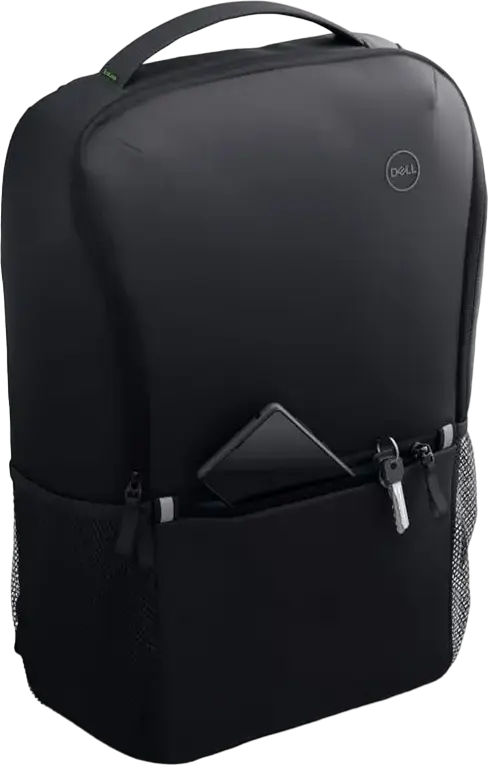Rucsac Dell EcoLoop Essential CP3724 pentru Laptopuri pana la 16", Capacitate 18L, Poliester Reciclat, Rezistent la Apa, Protectie Spuma 360º, Negru