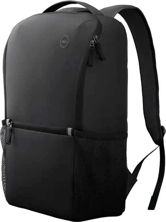 Rucsac Dell EcoLoop Essential CP3724 pentru Laptopuri pana la 16", Capacitate 18L, Poliester Reciclat, Rezistent la Apa, Protectie Spuma 360º, Negru
