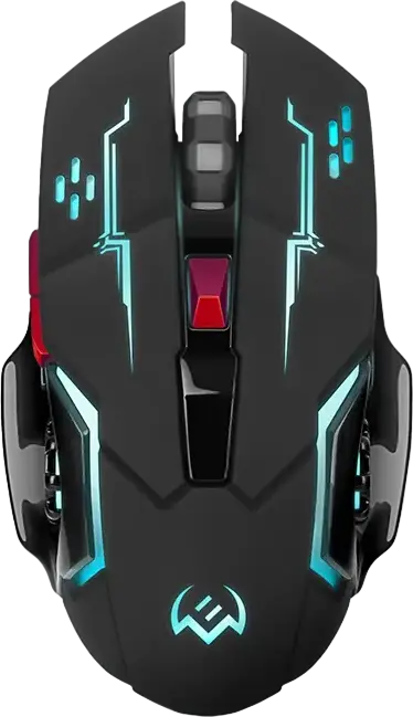 Игровая беспроводная мышь SVEN RX-G930W, оптический сенсор, 2400 DPI, 6 бесшумных кнопок, RGB-подсветка, аккумулятор 400 мАч, Soft Touch, черная