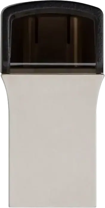 Transcend JetFlash 890 Dual USB 3.1 Gen 1 Type-C and Type-A Flash Drive, 32 GB, COB Metallic Splashproof Dust-Resistant OTG USB Stick, Silver