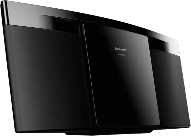 Panasonic SC-HC200 Compact Stereo Micro Hi-Fi System, 20W RMS, Bluetooth 2.1, USB, FM Radio, CD Player, Wall-mountable, Black
