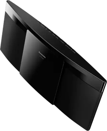 Panasonic SC-HC200 Compact Stereo Micro Hi-Fi System, 20W RMS, Bluetooth 2.1, USB, FM Radio, CD Player, Wall-mountable, Black