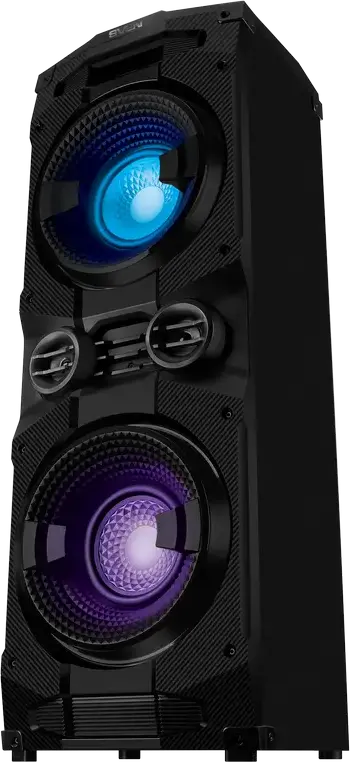 SVEN PS-1500 Party Speaker System, 500W RMS, Bluetooth, NFC, TWS, RGB Backlight, FM Radio, Mic & Guitar Inputs, MDF Wood Cabinet, Black