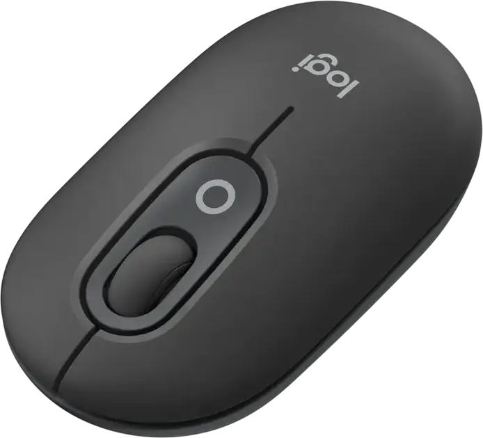 Logitech POP Mouse Wireless Bluetooth Compact Mouse, Graphite, 4000 DPI, Silent Clicks, Dedicated Emoji Button, Ambidextrous Fingertip Grip, 104.8 x 59.4 x 35.2 mm