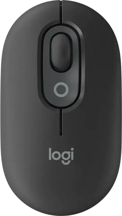 Logitech POP Mouse Wireless Bluetooth Compact Mouse, Graphite, 4000 DPI, Silent Clicks, Dedicated Emoji Button, Ambidextrous Fingertip Grip, 104.8 x 59.4 x 35.2 mm