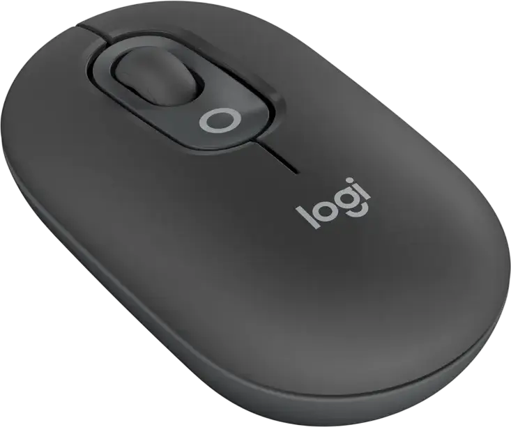Logitech POP Mouse Wireless Bluetooth Compact Mouse, Graphite, 4000 DPI, Silent Clicks, Dedicated Emoji Button, Ambidextrous Fingertip Grip, 104.8 x 59.4 x 35.2 mm