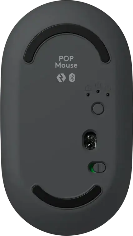 Logitech POP Mouse Wireless Bluetooth Compact Mouse, Graphite, 4000 DPI, Silent Clicks, Dedicated Emoji Button, Ambidextrous Fingertip Grip, 104.8 x 59.4 x 35.2 mm