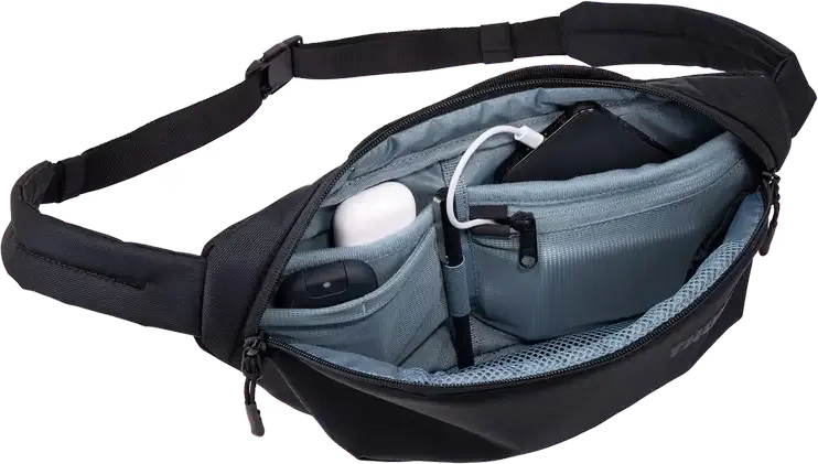 Поясная сумка Thule Subterra 2, кросс-боди 3 л, нейлон 800D, водостойкая, PowerPocket, сертификация bluesign, черный
