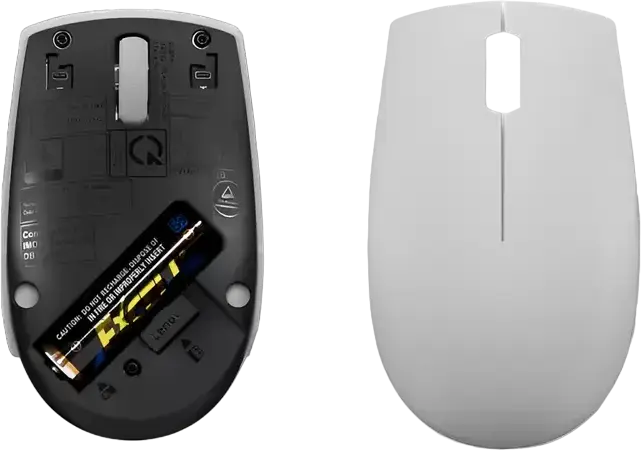Lenovo 300 Compact Wireless Mouse, Gray, 1000 DPI Optical Sensor, 2.4 GHz Nano USB-A Receiver, Ambidextrous Ergonomic Design, 12 Month Battery Life