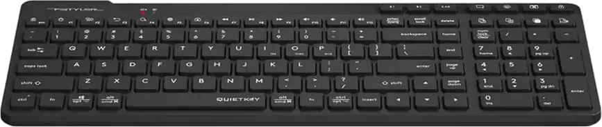 A4Tech FBK27C AS Wireless Keyboard, Bluetooth & 2.4GHz, Multi-Device Pairing for 3 Devices, QuietKey Membrane, USB-C Rechargeable, Black