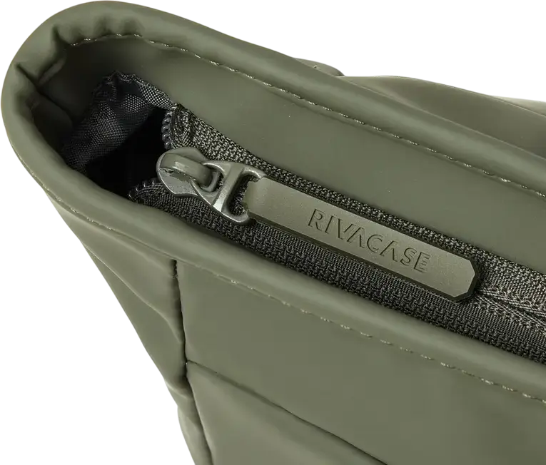 Rivacase Eden-Eco 7821 Women's Laptop Tote Bag, 14 inch, 14L, Water-Resistant Polyester RPET PU, Olive Green, with Trolley Strap and Padded Compartment