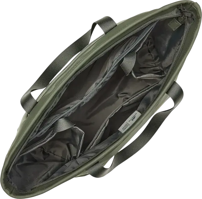 Rivacase Eden-Eco 7821 Women's Laptop Tote Bag, 14 inch, 14L, Water-Resistant Polyester RPET PU, Olive Green, with Trolley Strap and Padded Compartment