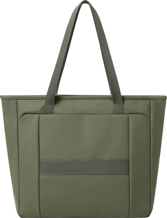 Rivacase Eden-Eco 7821 Women's Laptop Tote Bag, 14 inch, 14L, Water-Resistant Polyester RPET PU, Olive Green, with Trolley Strap and Padded Compartment