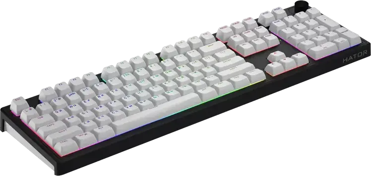 HATOR Skyfall 100 Mechanical Keyboard, HATOR Aurum Lemon Linear Switches, Gasket Mount, Hot-swap, RGB Lighting, Wireless, Black