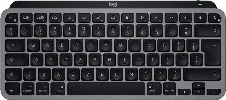 Logitech MX Keys Mini for Mac Wireless Keyboard 920-012652, Bluetooth Low Energy, Multi-device Pairing, Smart Backlit, Rechargeable, Space Gray