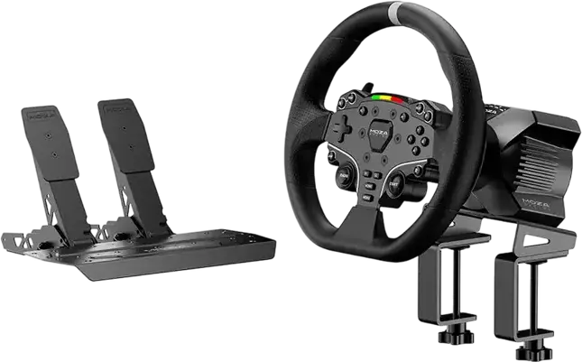 Set Volan MOZA R3 Racing Bundle - Baza Direct Drive 3.9Nm, Volan ESX, Pedale SR-P Lite, Kit Fixare Masa pentru PC