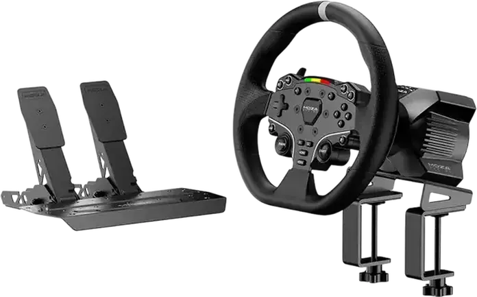 Set Volan MOZA R3 Racing Bundle - Baza Direct Drive 3.9Nm, Volan ESX, Pedale SR-P Lite, Kit Fixare Masa pentru PC