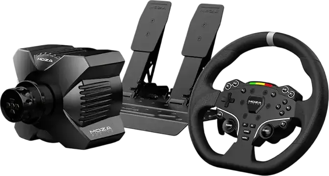 Set Volan MOZA R3 Racing Bundle - Baza Direct Drive 3.9Nm, Volan ESX, Pedale SR-P Lite, Kit Fixare Masa pentru PC