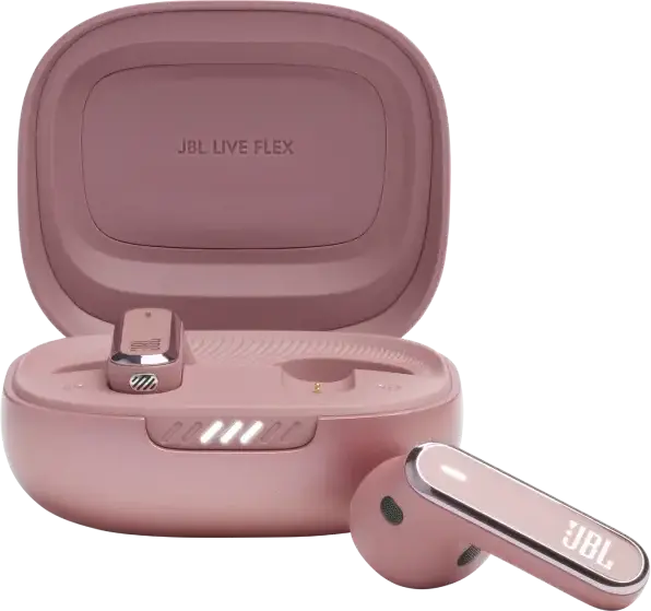 JBL LIVE Flex True Wireless Open-Ear Earbuds with Adaptive Noise Cancelling, Bluetooth 5.3, Multipoint, 40h Total Playtime, IP54, Pink