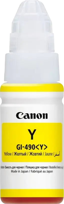 Sticla de Cerneala Canon GI-490 Yellow 70ml pentru PIXMA G1400 G2400 G3400 G4400 Series, Refill Dye-based pentru Imprimante CISS, Capacitate 6000 Pagini