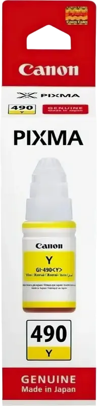 Sticla de Cerneala Canon GI-490 Yellow 70ml pentru PIXMA G1400 G2400 G3400 G4400 Series, Refill Dye-based pentru Imprimante CISS, Capacitate 6000 Pagini
