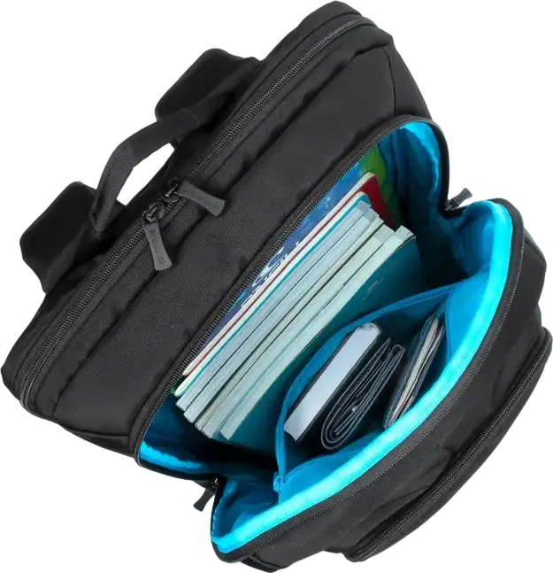 RivaCase 7569 Alpendorf ECO Laptop Backpack for up to 17.3 inch Laptops, RPET Eco-Friendly Polyester, Black, Padded Compartment, Reflective Zipper
