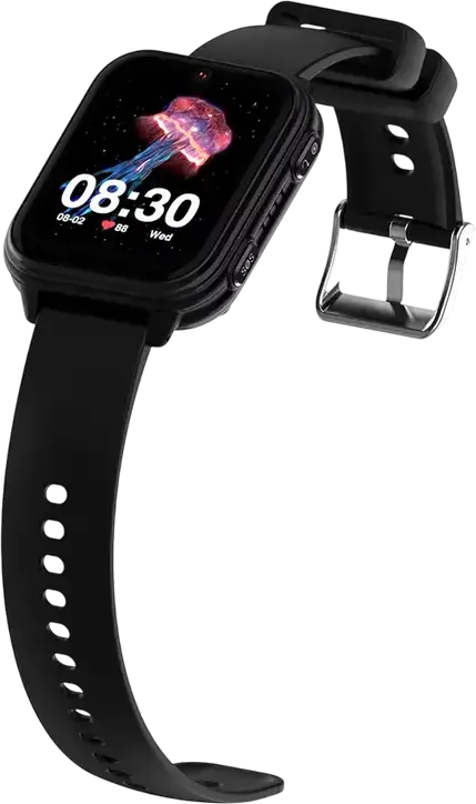 Wonlex KT33 4G Smartwatch for Kids, Black, 1.78" AMOLED Display, 1GB RAM 8GB ROM, GPS LBS WiFi, IP67 Waterproof, Heart Rate & Blood Pressure Monitor, Video Calls, SOS