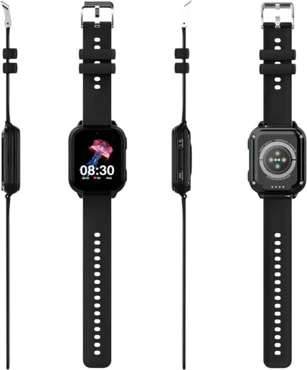 Wonlex KT33 4G Smartwatch for Kids, Black, 1.78" AMOLED Display, 1GB RAM 8GB ROM, GPS LBS WiFi, IP67 Waterproof, Heart Rate & Blood Pressure Monitor, Video Calls, SOS