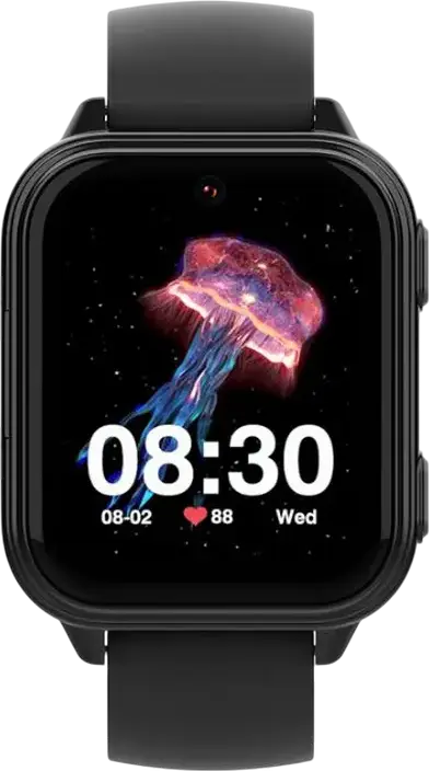 Wonlex KT33 4G Smartwatch for Kids, Black, 1.78" AMOLED Display, 1GB RAM 8GB ROM, GPS LBS WiFi, IP67 Waterproof, Heart Rate & Blood Pressure Monitor, Video Calls, SOS