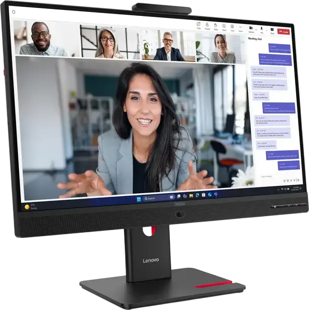 Monitor Lenovo ThinkVision T27QD-4v 27" WQHD IPS, 2560x1440, 120Hz, USB-C PD 100W, Webcam IR 5MP, RJ-45, Suport Reglabil, 64B8UAT1IS