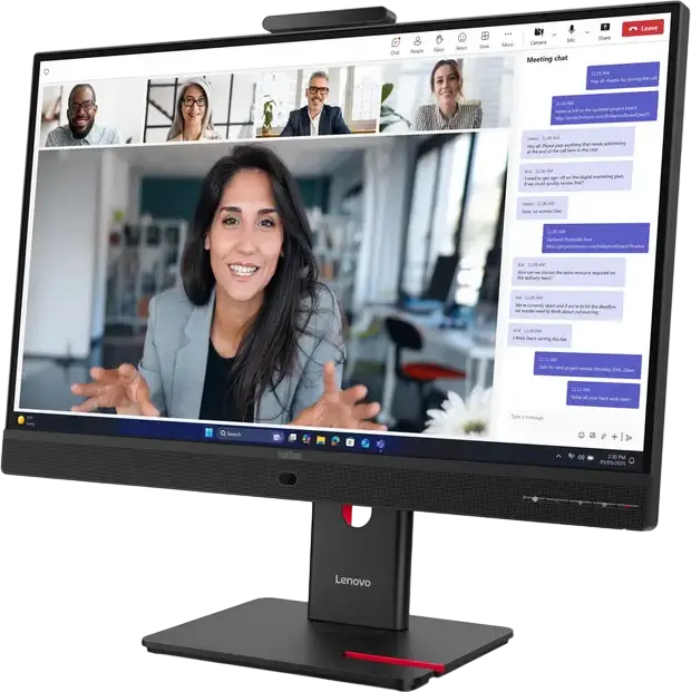 Monitor Lenovo ThinkVision T27QD-4v 27" WQHD IPS, 2560x1440, 120Hz, USB-C PD 100W, Webcam IR 5MP, RJ-45, Suport Reglabil, 64B8UAT1IS