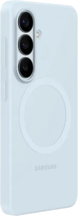 Husa din Silicon cu Magnet pentru Samsung Galaxy S26, Culoare Albastru Deschis, Cover Protectiv Soft-Touch cu Inel Magnetic pentru Incarcare Wireless Qi2.0 si Accesorii