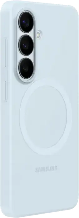 Husa din Silicon cu Magnet pentru Samsung Galaxy S26, Culoare Albastru Deschis, Cover Protectiv Soft-Touch cu Inel Magnetic pentru Incarcare Wireless Qi2.0 si Accesorii