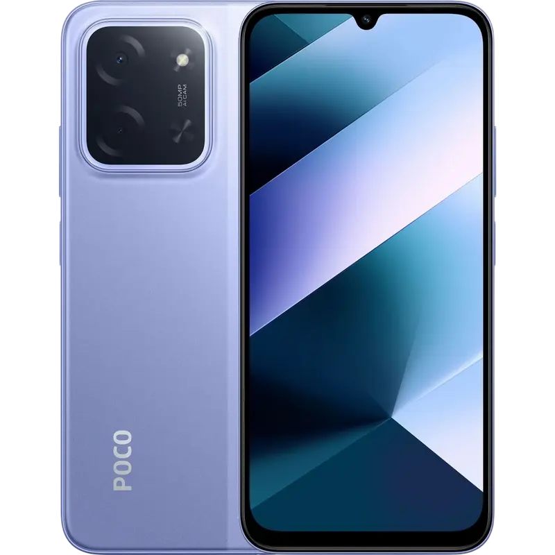 Смартфон Xiaomi Poco C85, фиолетовый, экран 6.9 дюйма, процессор Helio G81 Ultra, 8ГБ ОЗУ, 256ГБ ПЗУ, AI-камера 50МП, аккумулятор 6000мАч, Android