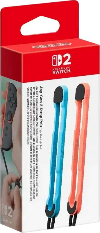 Nintendo Switch 2 Joy-Con Wrist Straps, Plastic and Fabric Controller Security Accessories, Blue and Red Multicolor Pair