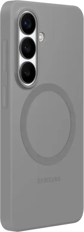 Samsung Galaxy S26 Silicone Magnet Case, Grey, Soft-Touch Durable Protective Cover with Integrated Magnets for Wireless Charging and Magnetic Accessories