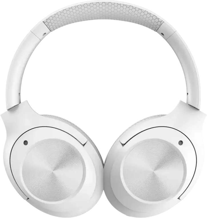 A4Tech BH220 Wireless Bluetooth 5.3 Headphones, White, 0.5m Cable, 40mm Hybrid Diaphragm Drivers, ENC Omni-Directional Microphone, 40h Playtime, M.O.C.I. Carbon Fiber Frame