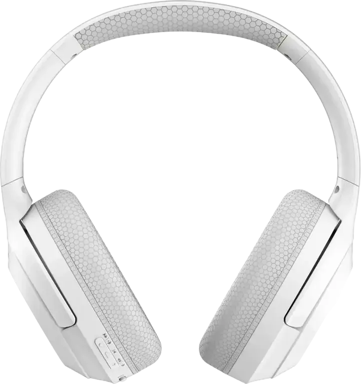 A4Tech BH220 Wireless Bluetooth 5.3 Headphones, White, 0.5m Cable, 40mm Hybrid Diaphragm Drivers, ENC Omni-Directional Microphone, 40h Playtime, M.O.C.I. Carbon Fiber Frame