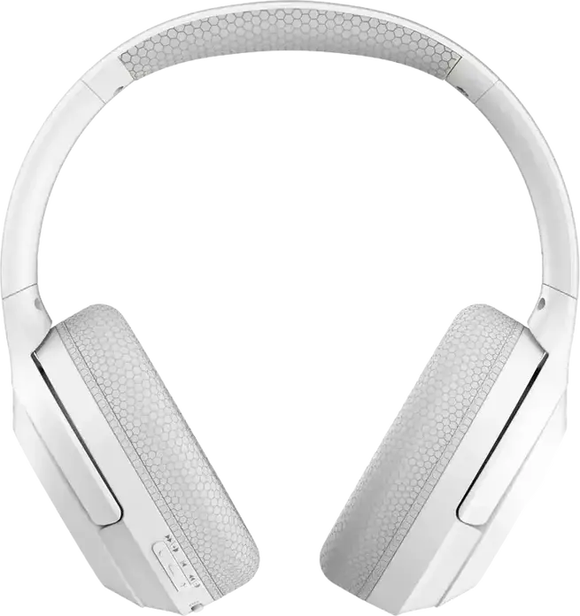 A4Tech BH220 Wireless Bluetooth 5.3 Headphones, White, 0.5m Cable, 40mm Hybrid Diaphragm Drivers, ENC Omni-Directional Microphone, 40h Playtime, M.O.C.I. Carbon Fiber Frame