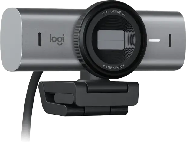 Веб-камера Logitech MX Brio 4K Ultra HD, сенсор Sony STARVIS 8.5 МП, стеклянная линза, автофокус, двойной микрофон, USB-C, серый, Windows macOS Linux