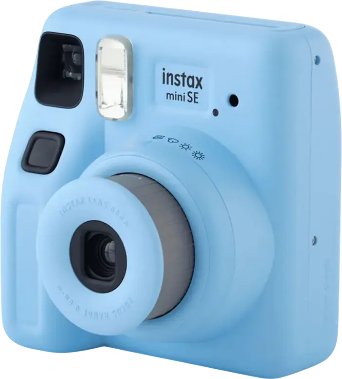 Camera Instant Fujifilm Instax Mini SE, Obiectiv 60mm, Control Manual Expunere, Bliț Automat, pentru film color instax mini, Albastru