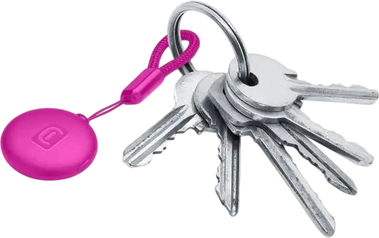 Cellularline Tracy Tag Smart Item Tracker, Pink, Apple Find My Compatible, IP65 Water Resistant, Replaceable CR2032 Battery, 20x20x5mm, with Removable Strap