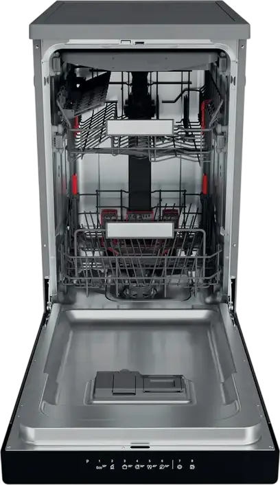 Whirlpool WSFO 3O34 PF X Slim Freestanding Dishwasher, 45cm, 10 Place Settings, 6th Sense Technology, NaturalDry, 8 Programs, Stainless Steel