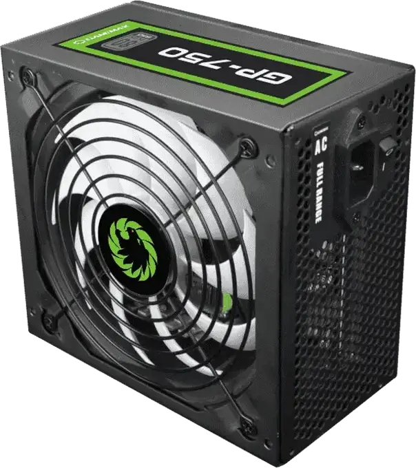 Sursa Alimentare Gamemax GP-750 750W ATX, Eficienta 80 PLUS Bronze, PFC Activ, Design DC-to-DC, Ventilator Ultra Silent 140mm, Cabluri Plate Negre