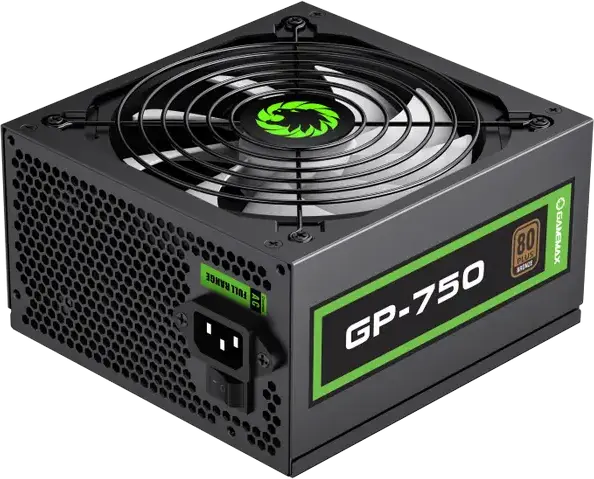 Sursa Alimentare Gamemax GP-750 750W ATX, Eficienta 80 PLUS Bronze, PFC Activ, Design DC-to-DC, Ventilator Ultra Silent 140mm, Cabluri Plate Negre